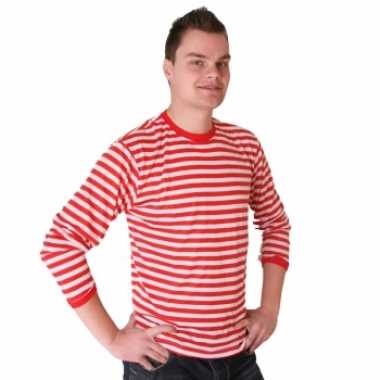 Dorus shirt rood met wit voor heren