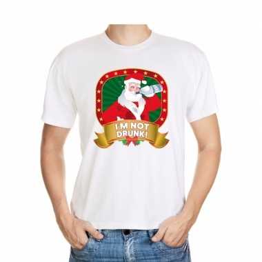 Foute kerstmis t-shirt wit i'm not drunk voor mannen