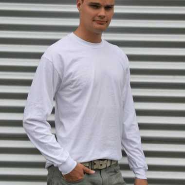Gildan t-shirt lange mouwen wit