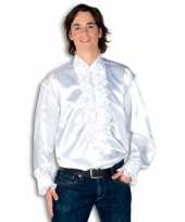 Blouse wit met rouches heren